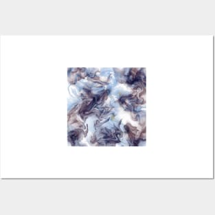 Watercolour marble painting // Blue, Purple, Gold // Abstract Posters and Art